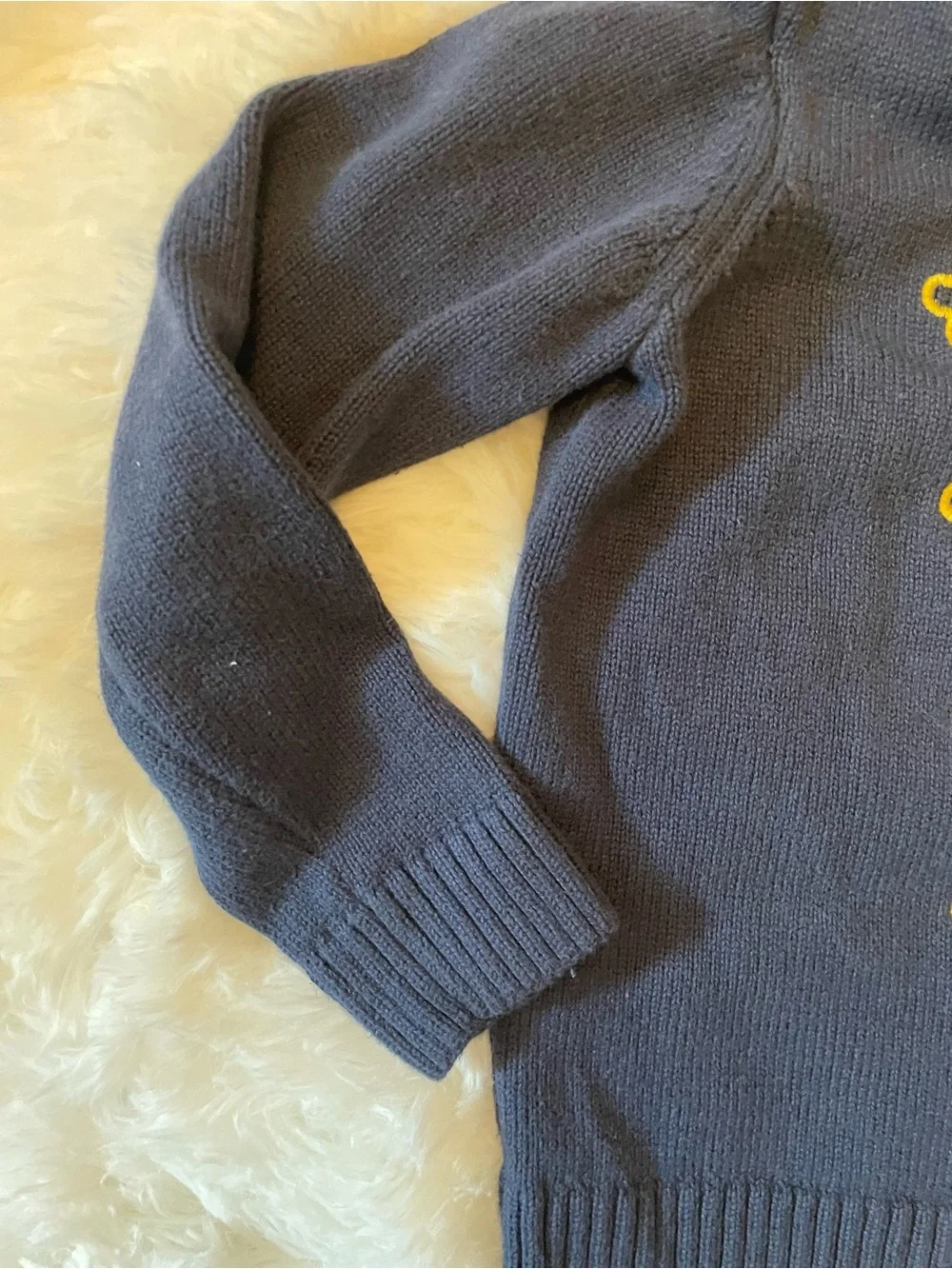 Gymboree Navy Blue Boys Sweater with Yellow Accent